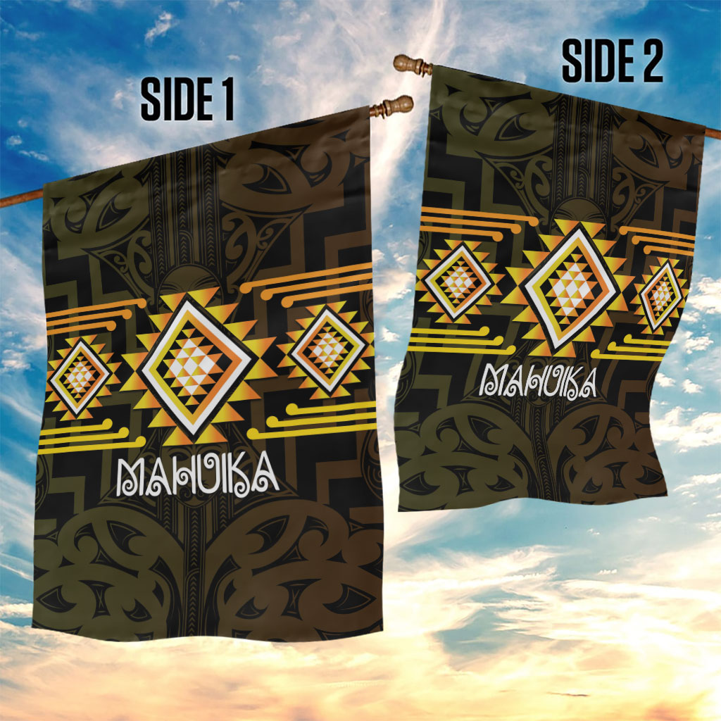 Aotearoa Atua Mahuika Garden Flag Maori Goddess Of Fire Taniko Motifs LT14 - Polynesian Pride