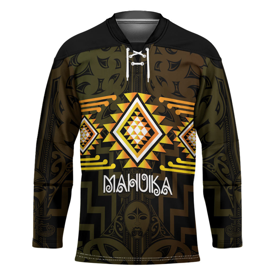 Aotearoa Atua Mahuika Personalised Hockey Jersey Maori Goddess Of Fire Taniko Motifs LT14 Unisex Yellow - Polynesian Pride