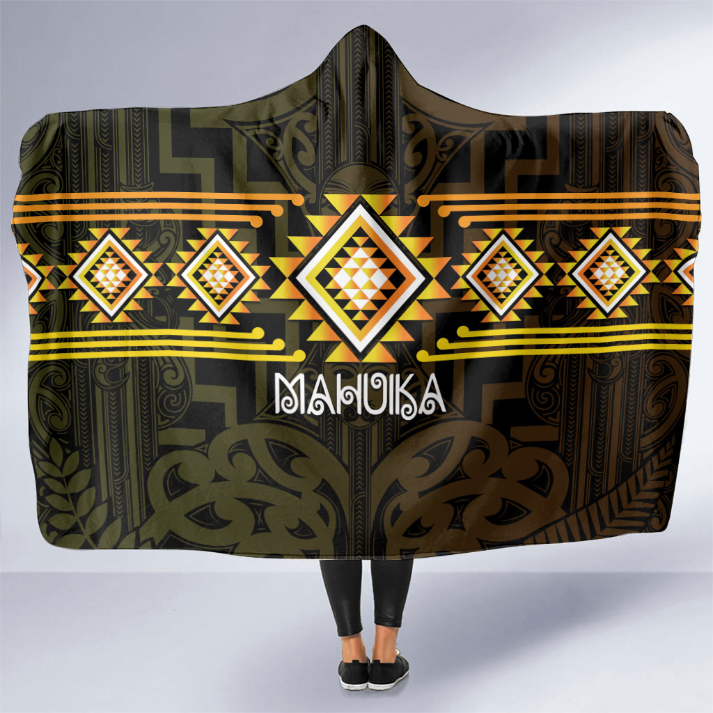 Aotearoa Atua Mahuika Hooded Blanket Maori Goddess Of Fire Taniko Motifs LT14 One Size Yellow - Polynesian Pride