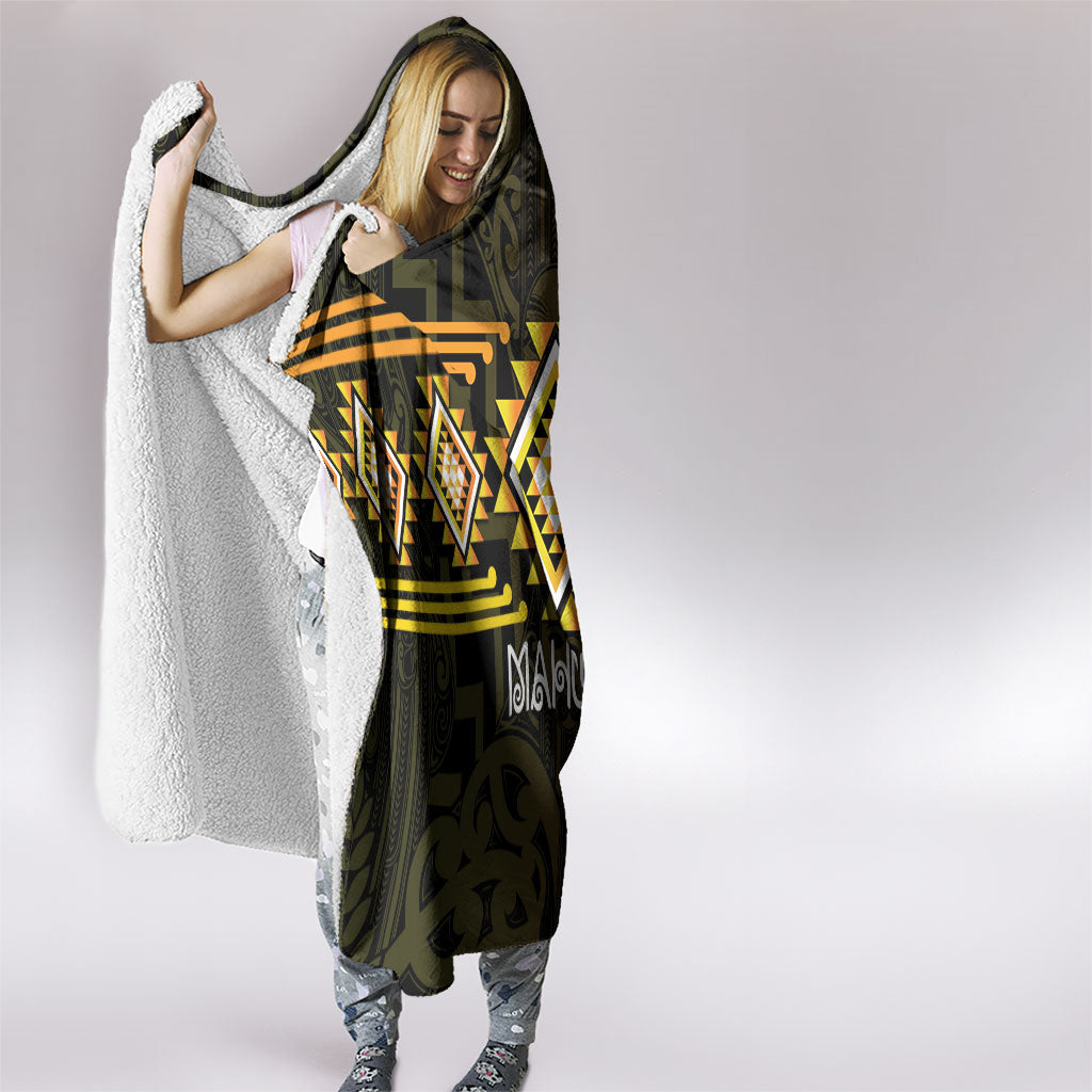 Aotearoa Atua Mahuika Hooded Blanket Maori Goddess Of Fire Taniko Motifs LT14 - Polynesian Pride