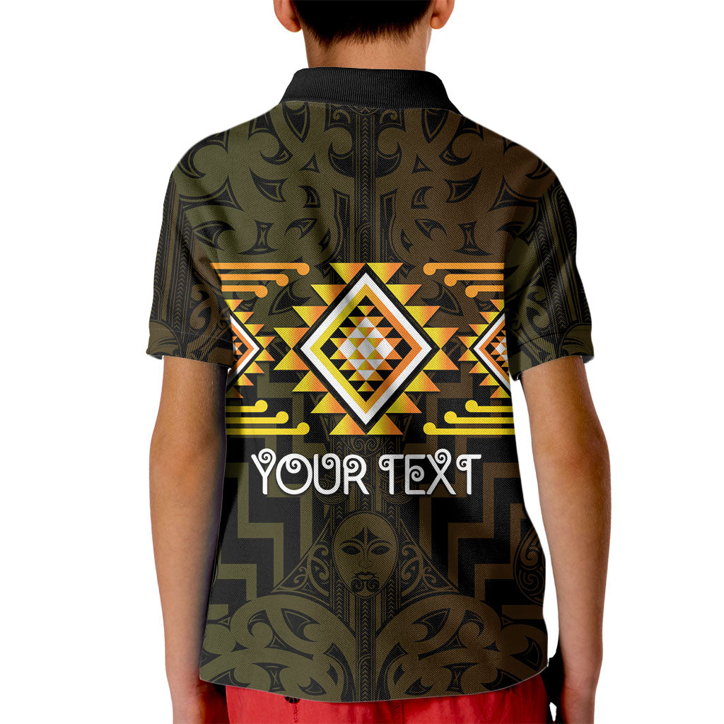 Aotearoa Atua Mahuika Personalised Kid Polo Shirt Maori Goddess Of Fire Taniko Motifs LT14 - Polynesian Pride