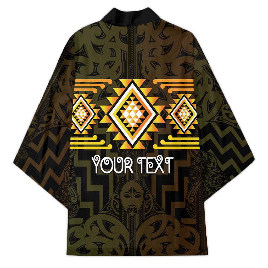 Aotearoa Atua Mahuika Personalised Kimono Maori Goddess Of Fire Taniko Motifs LT14 - Polynesian Pride