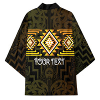Aotearoa Atua Mahuika Personalised Kimono Maori Goddess Of Fire Taniko Motifs LT14 - Polynesian Pride