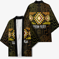 Aotearoa Atua Mahuika Personalised Kimono Maori Goddess Of Fire Taniko Motifs LT14 - Polynesian Pride