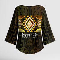 Aotearoa Atua Mahuika Personalised Kimono Sleeve Blouse Maori Goddess Of Fire Taniko Motifs LT14 - Polynesian Pride