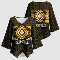 Aotearoa Atua Mahuika Personalised Kimono Sleeve Blouse Maori Goddess Of Fire Taniko Motifs LT14 - Polynesian Pride