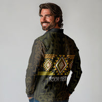Aotearoa Atua Mahuika Personalised Long Sleeve Polo Shirt Maori Goddess Of Fire Taniko Motifs LT14 - Polynesian Pride