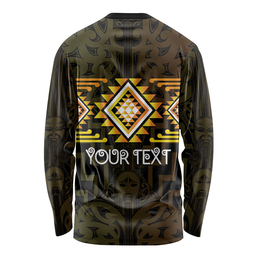 Aotearoa Atua Mahuika Personalised Long Sleeve Shirt Maori Goddess Of Fire Taniko Motifs LT14 - Polynesian Pride