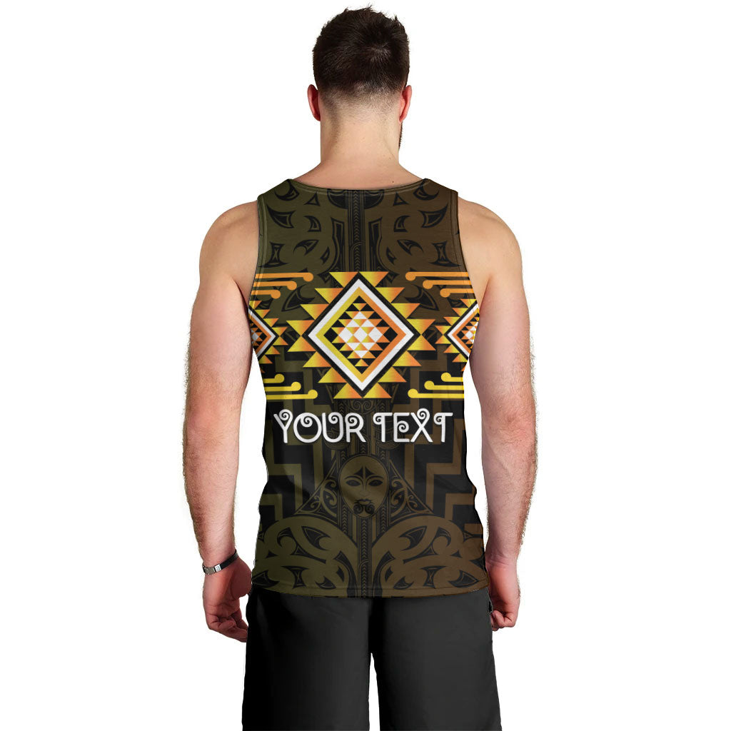 Aotearoa Atua Mahuika Personalised Men Tank Top Maori Goddess Of Fire Taniko Motifs LT14 - Polynesian Pride