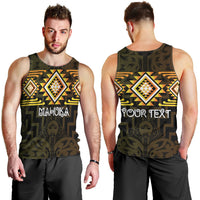 Aotearoa Atua Mahuika Personalised Men Tank Top Maori Goddess Of Fire Taniko Motifs LT14 - Polynesian Pride