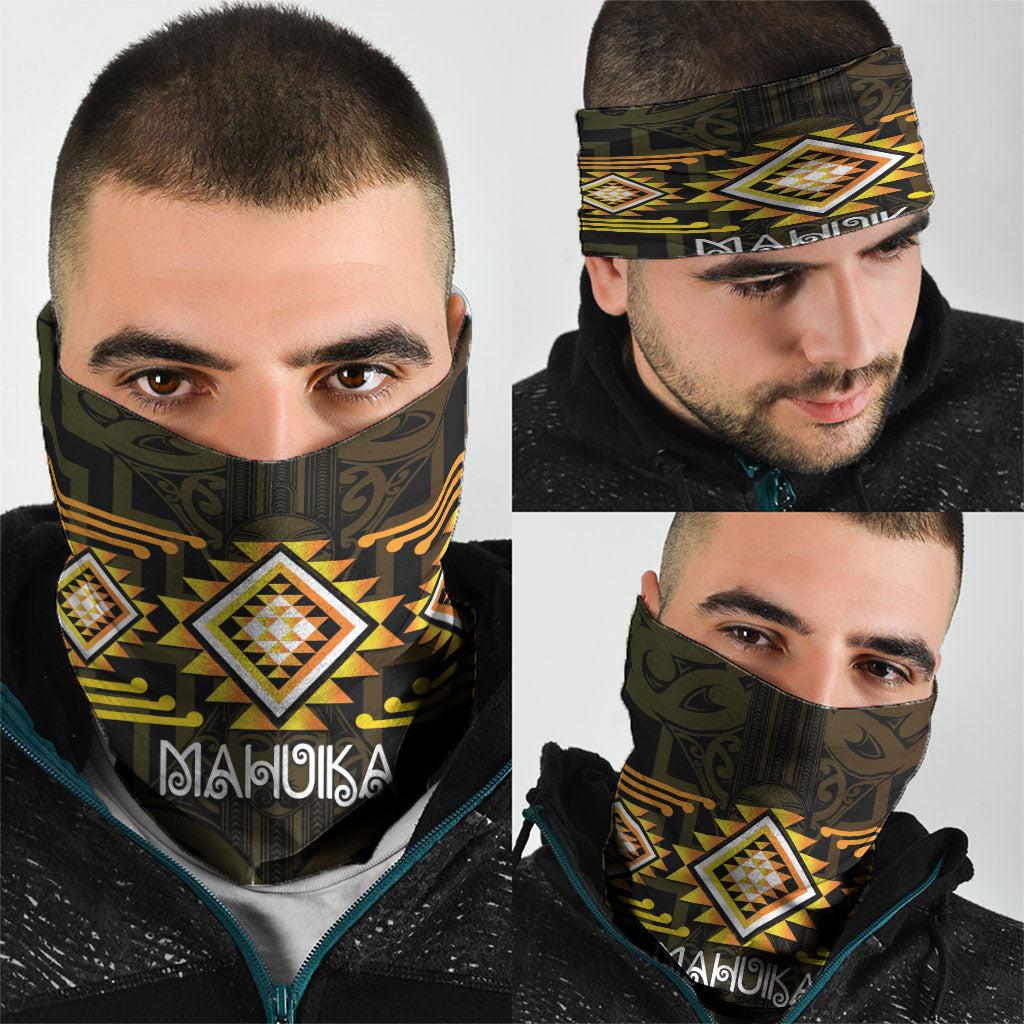 Aotearoa Atua Mahuika Neck Gaiter Maori Goddess Of Fire Taniko Motifs LT14 - Polynesian Pride