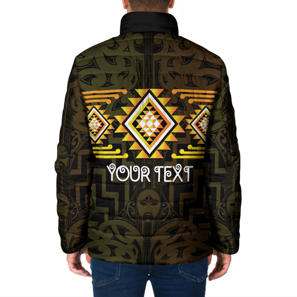 Aotearoa Atua Mahuika Personalised Padded Jacket Maori Goddess Of Fire Taniko Motifs LT14 - Polynesian Pride
