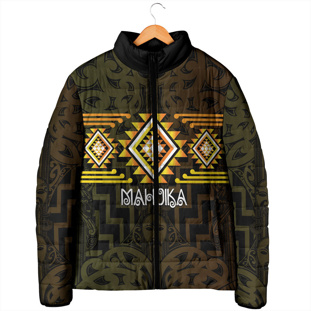 Aotearoa Atua Mahuika Personalised Padded Jacket Maori Goddess Of Fire Taniko Motifs LT14 - Polynesian Pride