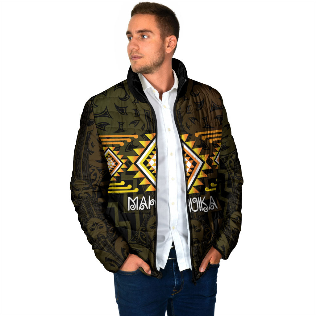 Aotearoa Atua Mahuika Personalised Padded Jacket Maori Goddess Of Fire Taniko Motifs LT14 - Polynesian Pride