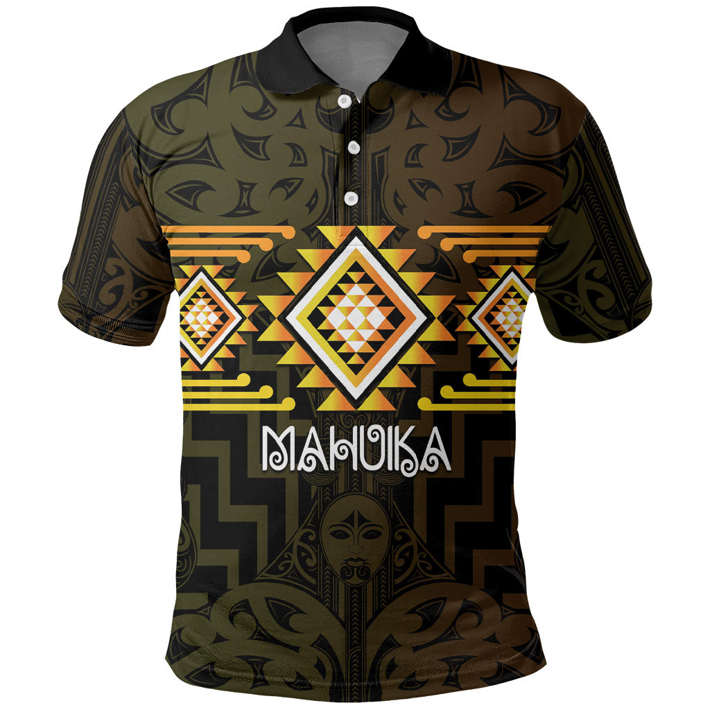 Aotearoa Atua Mahuika Personalised Polo Shirt Maori Goddess Of Fire Taniko Motifs LT14 Yellow - Polynesian Pride