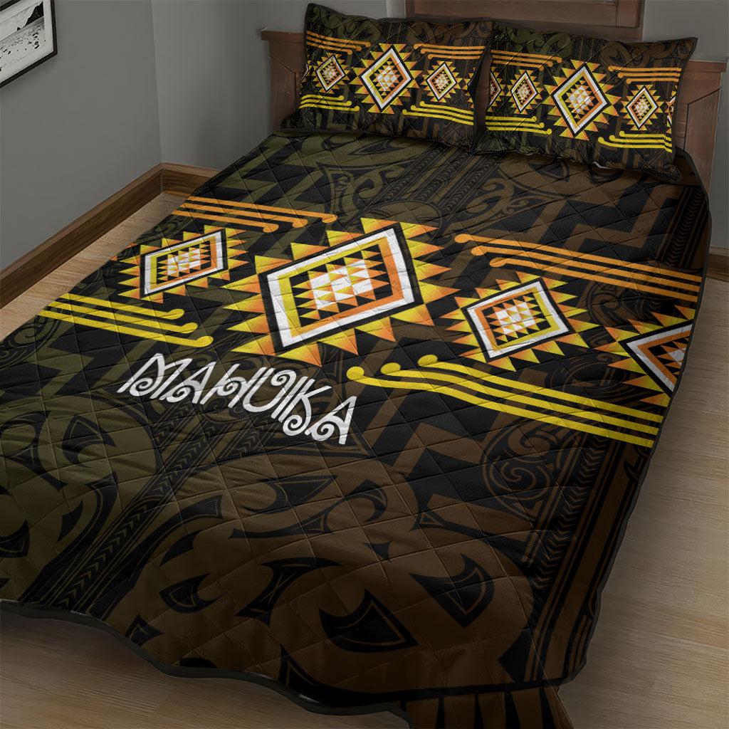 Aotearoa Atua Mahuika Quilt Bed Set Maori Goddess Of Fire Taniko Motifs LT14 - Polynesian Pride