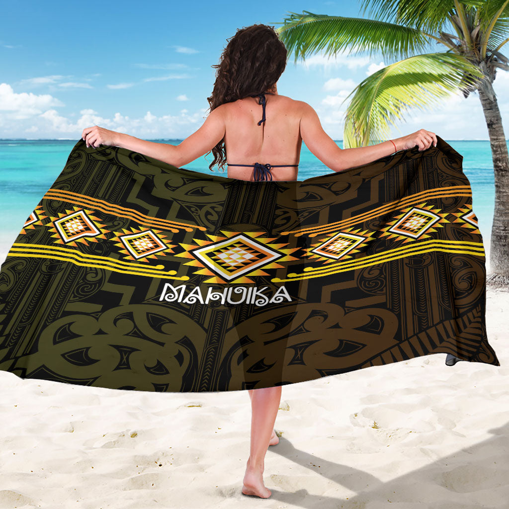 Aotearoa Atua Mahuika Sarong Maori Goddess Of Fire Taniko Motifs LT14 - Polynesian Pride