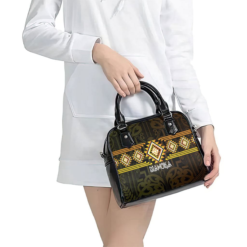 Aotearoa Atua Mahuika Shoulder Handbag Maori Goddess Of Fire Taniko Motifs LT14 - Polynesian Pride