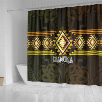 Aotearoa Atua Mahuika Shower Curtain Maori Goddess Of Fire Taniko Motifs LT14 - Polynesian Pride