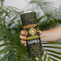 Aotearoa Atua Mahuika Personalised Skinny Tumbler Maori Goddess Of Fire Taniko Motifs LT14 - Polynesian Pride