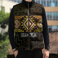 Aotearoa Atua Mahuika Personalised Sleeveless Puffer Jacket Maori Goddess Of Fire Taniko Motifs LT14 - Polynesian Pride