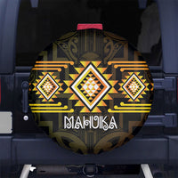 Aotearoa Atua Mahuika Spare Tire Cover Maori Goddess Of Fire Taniko Motifs LT14 No hole Yellow - Polynesian Pride