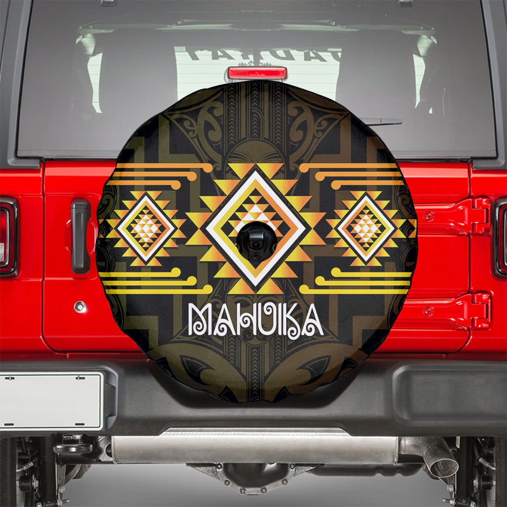 Aotearoa Atua Mahuika Spare Tire Cover Maori Goddess Of Fire Taniko Motifs LT14 - Polynesian Pride