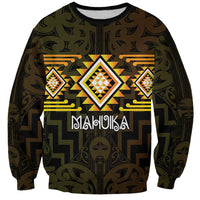 Aotearoa Atua Mahuika Personalised Sweatshirt Maori Goddess Of Fire Taniko Motifs LT14 Unisex Yellow - Polynesian Pride