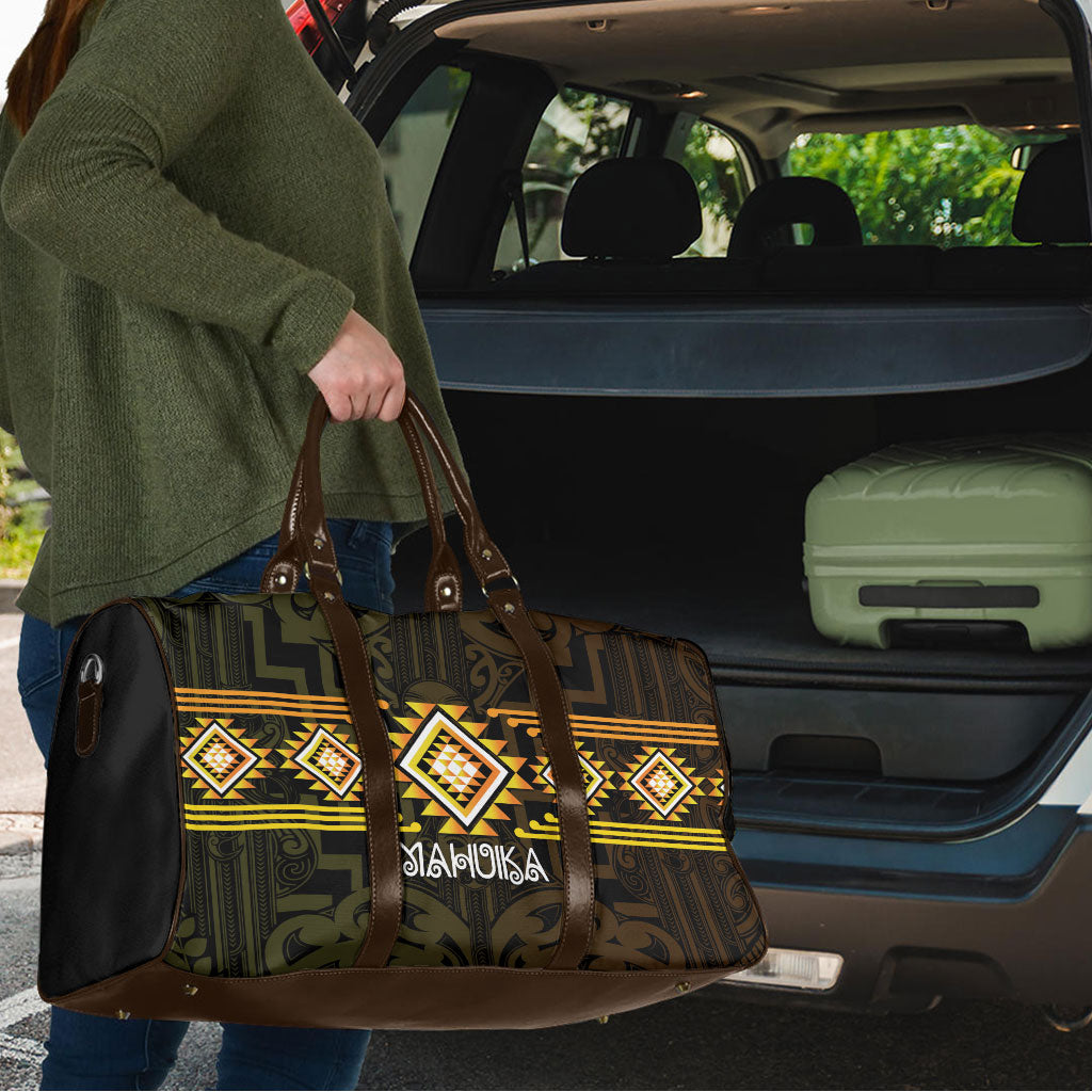 Aotearoa Atua Mahuika Travel Bag Maori Goddess Of Fire Taniko Motifs LT14 - Polynesian Pride