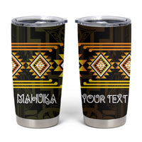 Aotearoa Atua Mahuika Personalised Tumbler Cup Maori Goddess Of Fire Taniko Motifs LT14 Yellow - Polynesian Pride