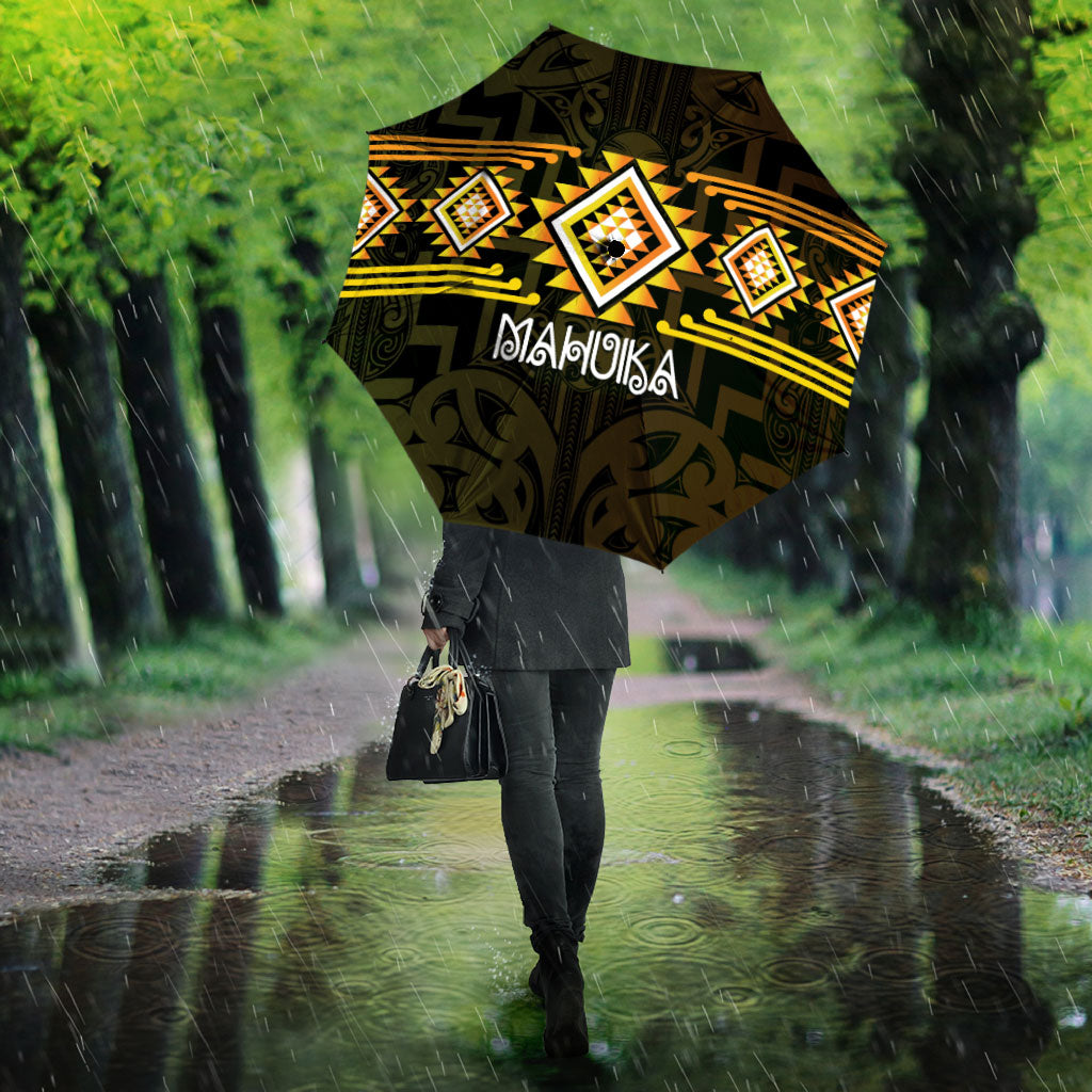 Aotearoa Atua Mahuika Umbrella Maori Goddess Of Fire Taniko Motifs LT14 - Polynesian Pride
