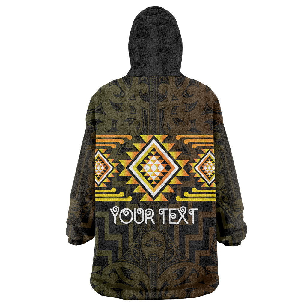 Aotearoa Atua Mahuika Personalised Wearable Blanket Hoodie Maori Goddess Of Fire Taniko Motifs LT14 - Polynesian Pride