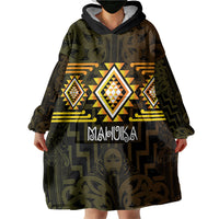 Aotearoa Atua Mahuika Personalised Wearable Blanket Hoodie Maori Goddess Of Fire Taniko Motifs LT14 - Polynesian Pride