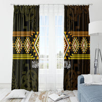 Aotearoa Atua Mahuika Window Curtain Maori Goddess Of Fire Taniko Motifs LT14 - Polynesian Pride
