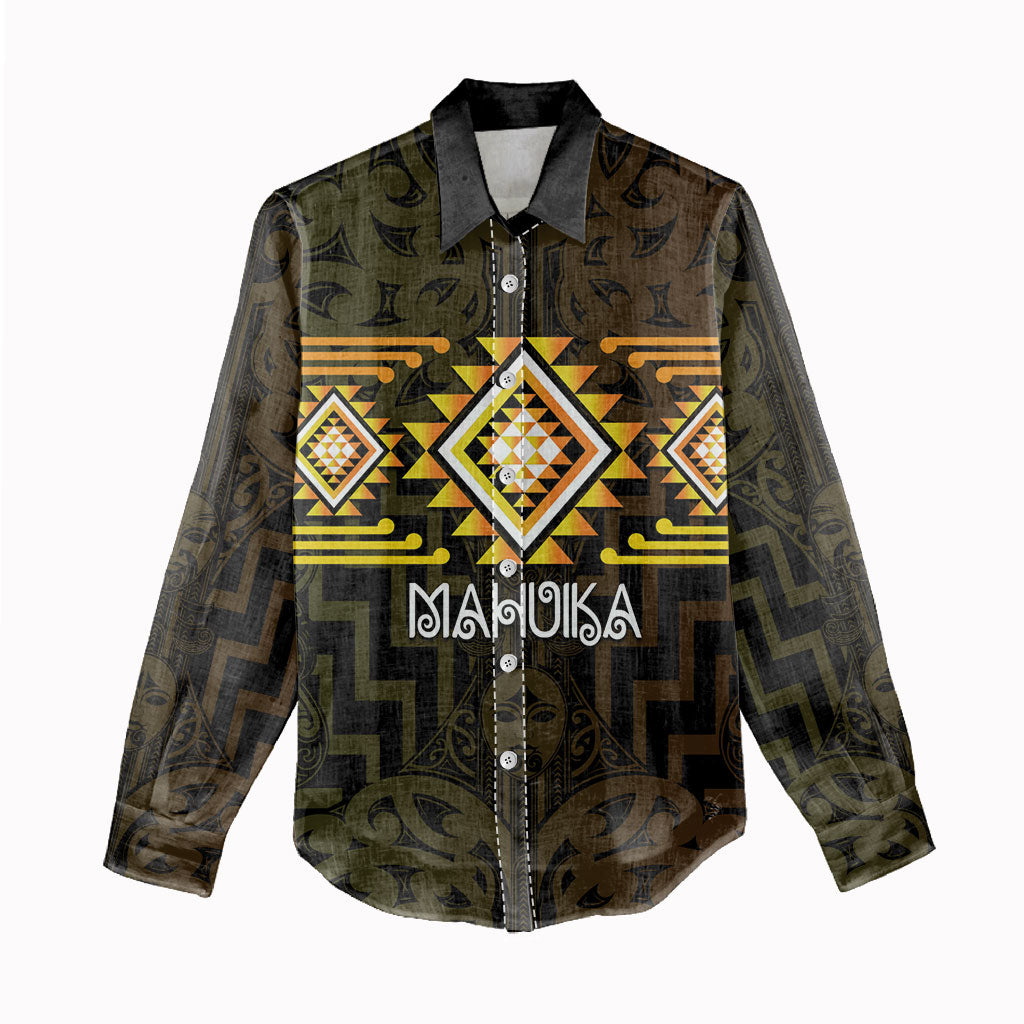 Aotearoa Atua Mahuika Personalised Women Casual Shirt Maori Goddess Of Fire Taniko Motifs LT14 - Polynesian Pride