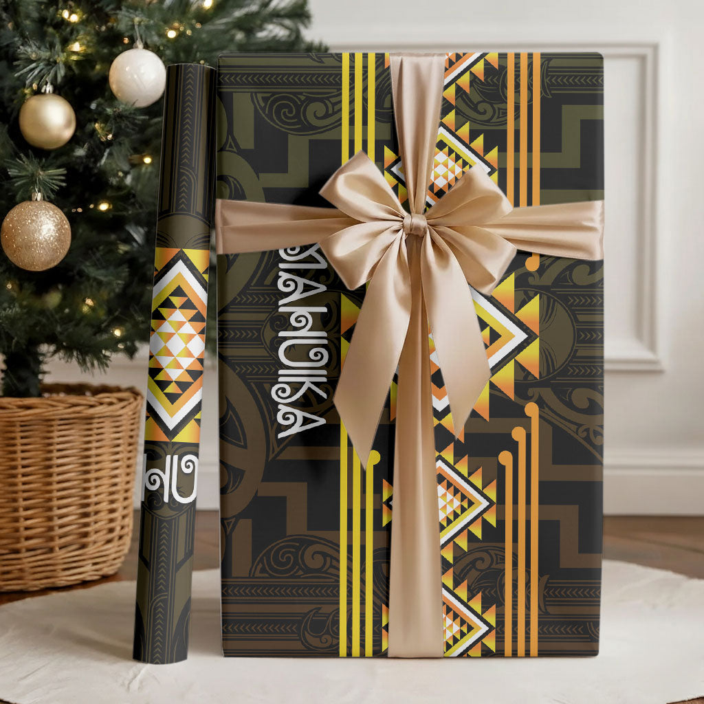 Aotearoa Atua Mahuika Wrapping Paper Maori Goddess Of Fire Taniko Motifs LT14 - Polynesian Pride