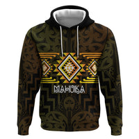 Aotearoa Atua Mahuika Personalised Zip Hoodie Maori Goddess Of Fire Taniko Motifs LT14 Pullover Hoodie Yellow - Polynesian Pride