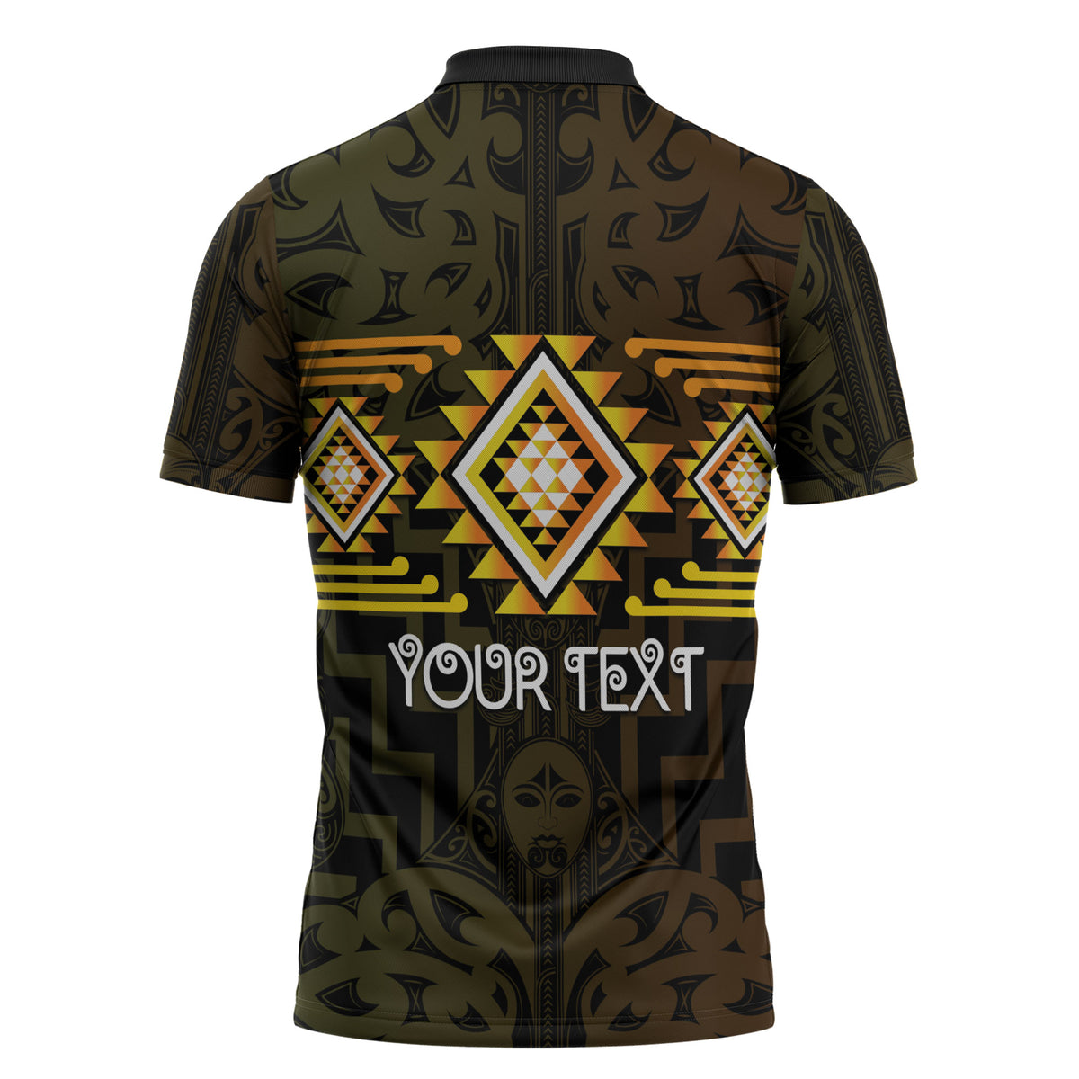 Aotearoa Atua Mahuika Personalised Zipper Polo Shirt Maori Goddess Of Fire Taniko Motifs LT14 - Polynesian Pride