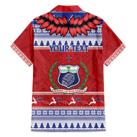 Personalised Toa Samoa Rugby Christmas Family Matching Puletasi and Hawaiian Shirt Ula Fala Samoan Pattern Red - Polynesian Pride
