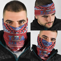 Toa Samoa Rugby Christmas Neck Gaiter Ula Fala Samoan Pattern Red - Polynesian Pride