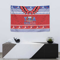 Toa Samoa Rugby Christmas Tapestry Ula Fala Samoan Pattern Red - Polynesian Pride