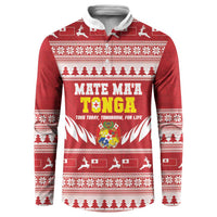 Personalised Tonga Rugby Christmas Button Sweatshirt Mate Maa Tonga Ngatu Pattern - Polynesian Pride