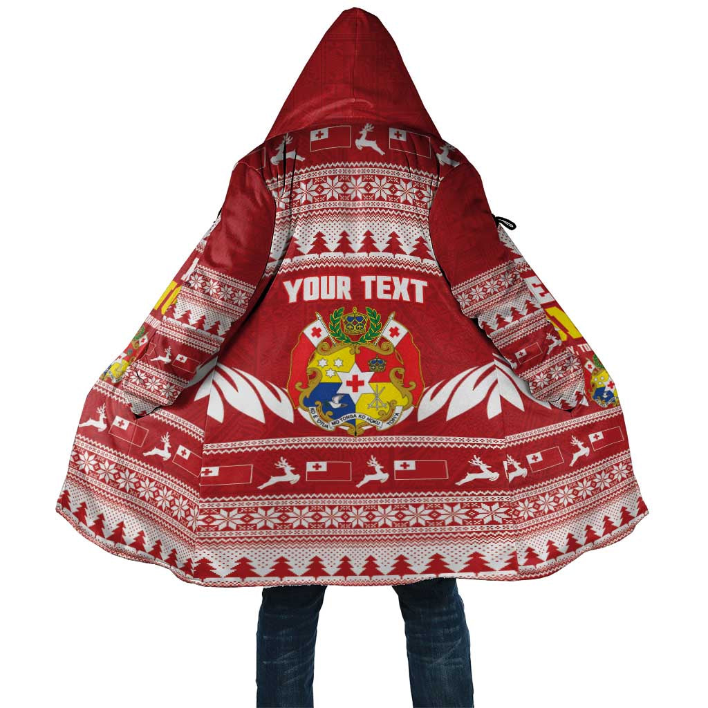 Personalised Tonga Rugby Christmas Cloak Mate Maa Tonga Ngatu Pattern - Polynesian Pride