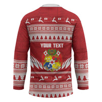Personalised Tonga Rugby Christmas Hockey Jersey Mate Maa Tonga Ngatu Pattern - Polynesian Pride
