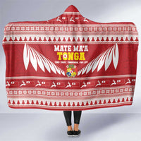 Tonga Rugby Christmas Hooded Blanket Mate Maa Tonga Ngatu Pattern - Polynesian Pride