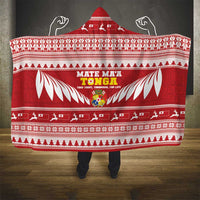 Tonga Rugby Christmas Hooded Blanket Mate Maa Tonga Ngatu Pattern - Polynesian Pride