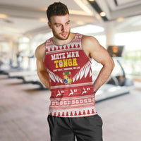Personalised Tonga Rugby Christmas Men Tank Top Mate Maa Tonga Ngatu Pattern - Polynesian Pride