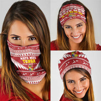 Tonga Rugby Christmas Neck Gaiter Mate Maa Tonga Ngatu Pattern - Polynesian Pride
