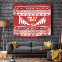 Tonga Rugby Christmas Tapestry Mate Maa Tonga Ngatu Pattern - Polynesian Pride