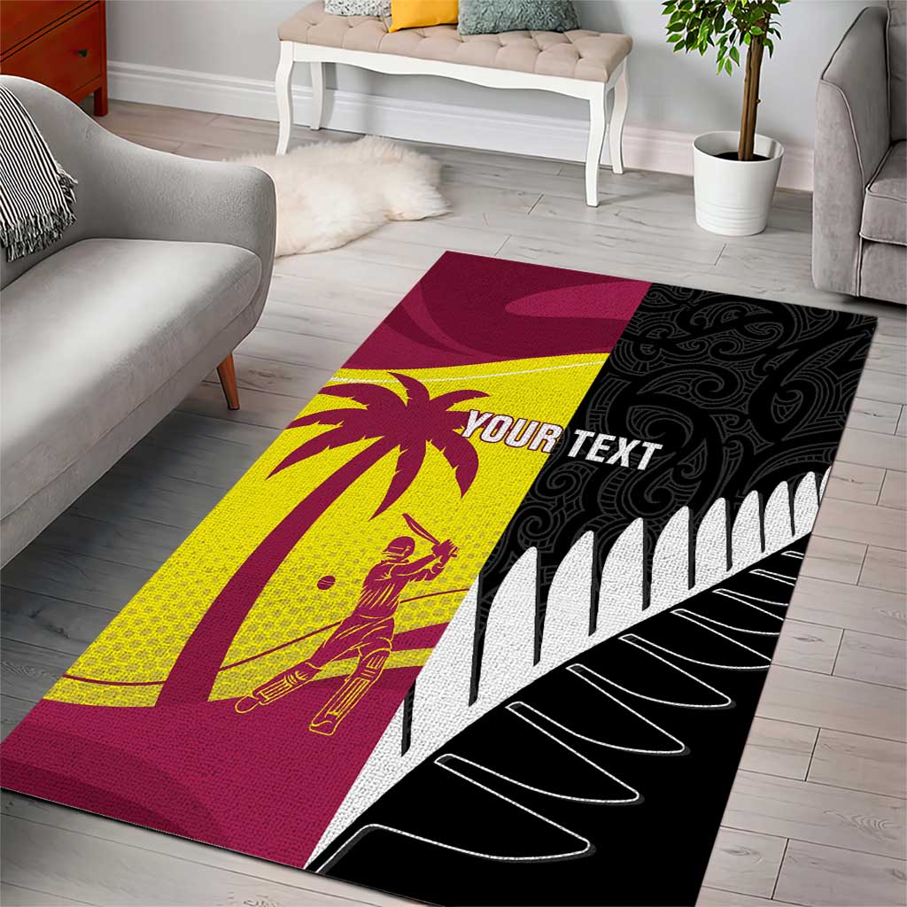 New Zealand and West Indies Cricket Custom Area Rug Black Cap Windies Together LT14 - Polynesian Pride